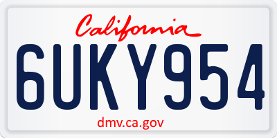CA license plate 6UKY954