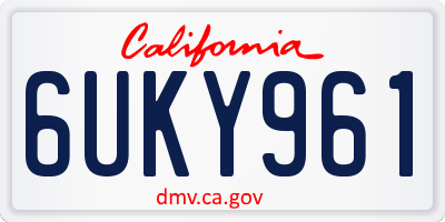 CA license plate 6UKY961