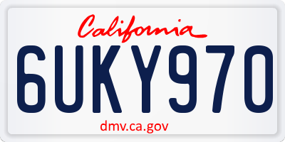 CA license plate 6UKY970
