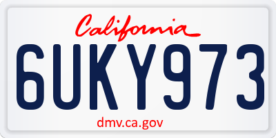 CA license plate 6UKY973