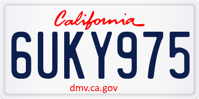 CA license plate 6UKY975