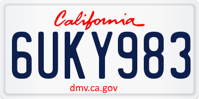 CA license plate 6UKY983