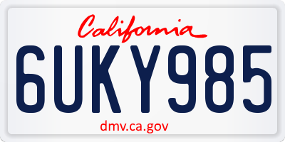CA license plate 6UKY985