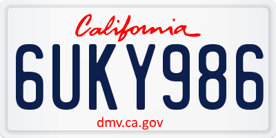 CA license plate 6UKY986
