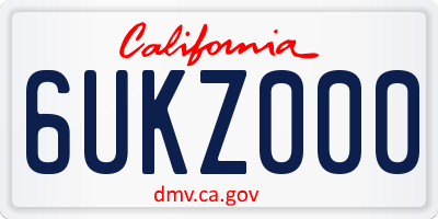 CA license plate 6UKZ000