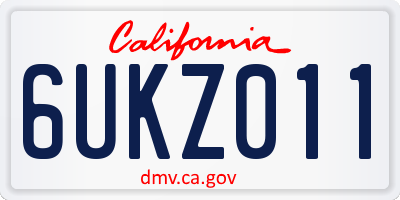 CA license plate 6UKZ011