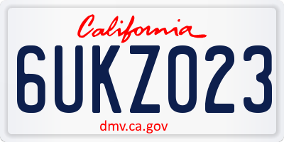 CA license plate 6UKZ023