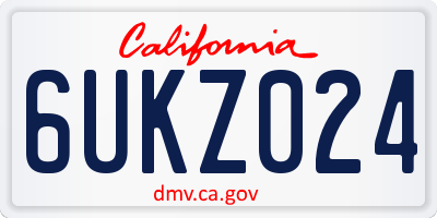 CA license plate 6UKZ024