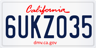 CA license plate 6UKZ035