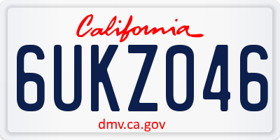 CA license plate 6UKZ046