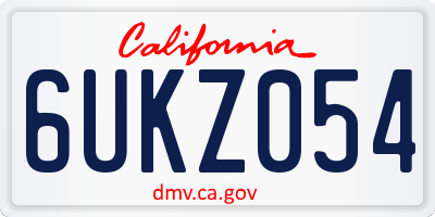 CA license plate 6UKZ054