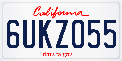 CA license plate 6UKZ055