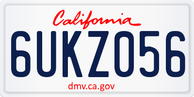 CA license plate 6UKZ056