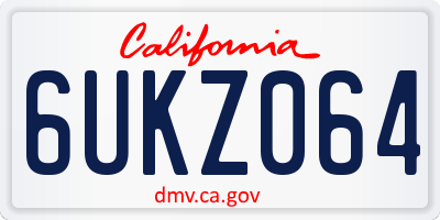 CA license plate 6UKZ064