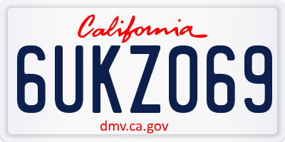 CA license plate 6UKZ069