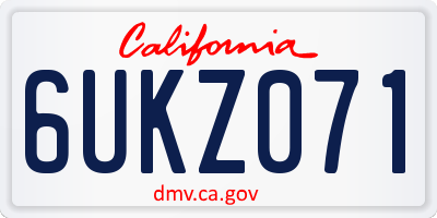 CA license plate 6UKZ071