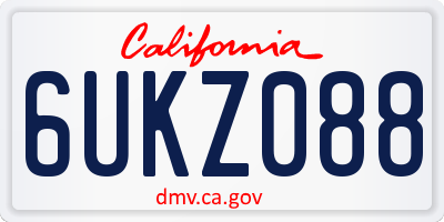 CA license plate 6UKZ088