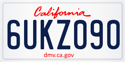 CA license plate 6UKZ090