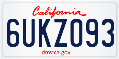 CA license plate 6UKZ093