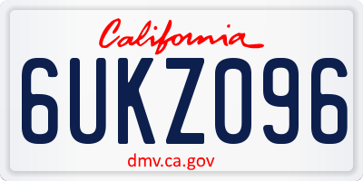 CA license plate 6UKZ096