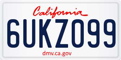 CA license plate 6UKZ099