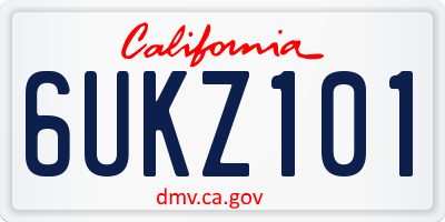 CA license plate 6UKZ101
