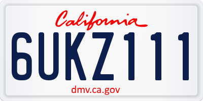 CA license plate 6UKZ111