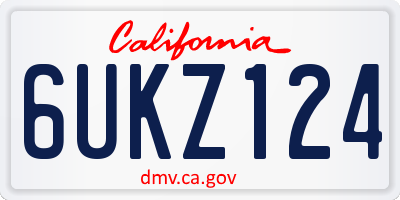 CA license plate 6UKZ124