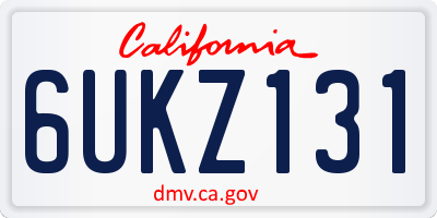 CA license plate 6UKZ131