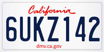 CA license plate 6UKZ142