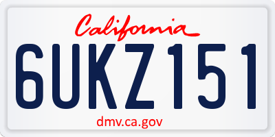 CA license plate 6UKZ151