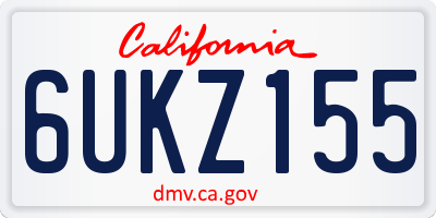 CA license plate 6UKZ155