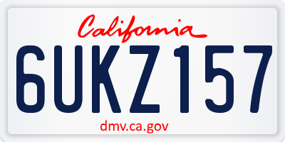 CA license plate 6UKZ157