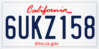 CA license plate 6UKZ158