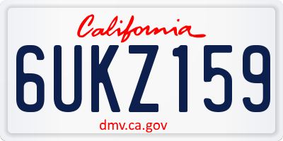 CA license plate 6UKZ159