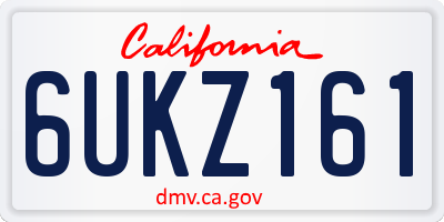 CA license plate 6UKZ161