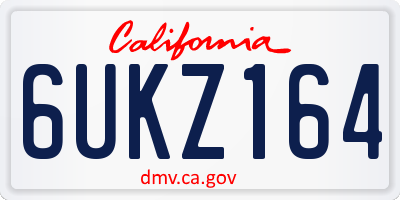 CA license plate 6UKZ164