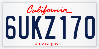 CA license plate 6UKZ170