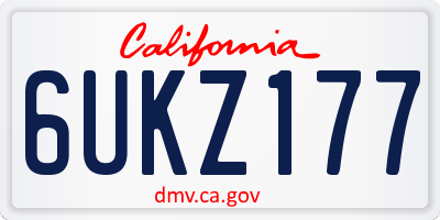 CA license plate 6UKZ177