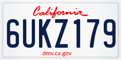 CA license plate 6UKZ179