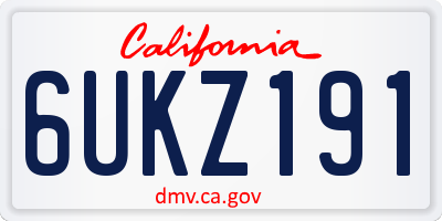 CA license plate 6UKZ191