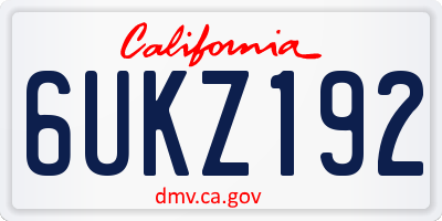 CA license plate 6UKZ192