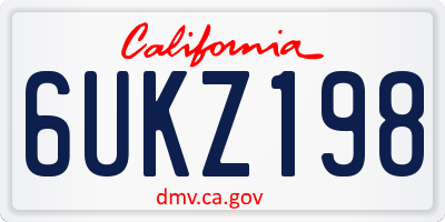 CA license plate 6UKZ198