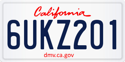CA license plate 6UKZ201