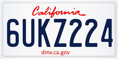 CA license plate 6UKZ224