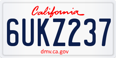CA license plate 6UKZ237