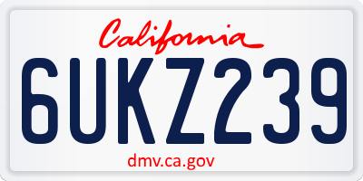 CA license plate 6UKZ239