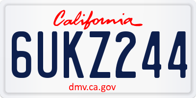 CA license plate 6UKZ244