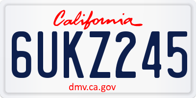 CA license plate 6UKZ245