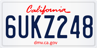 CA license plate 6UKZ248